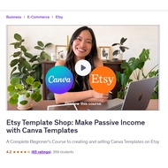 Etsy Video Course-Etsy Template Shop: Make Passive Income with Canva Templates