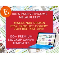 100+ pages ETSY Digital Product Cover Mockup | Canva Template | Mock up template for Coaches | Cours