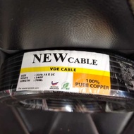 VDE 23/015 X 2C PVC TWIN FLAT VDE CABLE WIRE (BLACK)