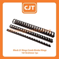 Black 21 Rings Comb Binder Rings / Plastic Comb Rings / Binding Rings / Binding Comb Rings 6mm~25mm 