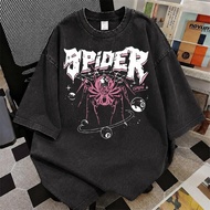 SUKISILK Loose Casual Unisex T-shirt SPIDER Letters Spider Planet Number 8 Print