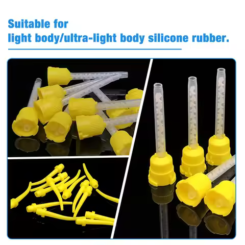 50/100PCS Dental Mixing Tips 1:1Dental materials for Lightweight Silicone Rubber Material Disposable