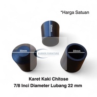 Chitose 7/ 8 inch Rubber Feet Model 22mm Hole DiameterPOLOS Round Iron Pipe Shelf Table and Chair Ba
