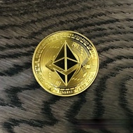 ETH Coin Ethereum Gold Plated BTC Token Miner Cryptocurrency Commemorative Collection Ethereum eth C