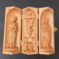 Catholic Altar - Mini Foldable Wooden Altar Set la vang giuse & Lord Triumph MS 14 - Catholic gift