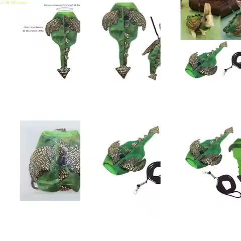W3JE Rabbit Harness +Dinosaur Costume Walking Adjustable Easy Control Soft