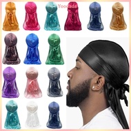 Yoo Multiuse Men s Head Wrap Soft Silky Durag Hat for Dreadlocks Braids Management