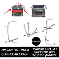 J01S01 NISSAN UD TRUCK CD45 CD48 CV630 GE13 CHROME MIRROR ARM SET 3PCS