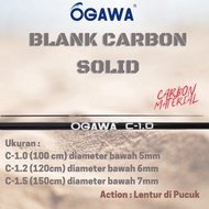 Blank Ogawa Action Solid Carbon Rod Flexible on the Tip