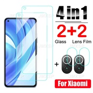 4In 1กระจกนิรภัยสำหรับเหมาะสำหรับ Xiaomi Mi 12 11 10 Lite 11I แก้วป้องกันเหมาะสำหรับ Xiaomi Mi 12T 11T 11X 9 Pro SE 9T Mix 2 2 2S 3ฟิล์ม