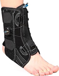 Ankle Brace with Lace Up Adjustable Support Protective Guards For High Ankle Sprains and Chronic Ankle Instability, Ankle Support Brace for Basketball Soccer Volleyball for Men Women (Right, S)