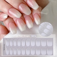 20Tips Semi Cured Gel Nail Strips Long Lasting Manicure UV LED Lamp Need Fashion Full Cover Nail Gel
