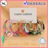 SK Acrylic Earrings Set Resin Fashion Circle Jewelry Dangler