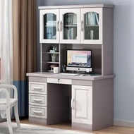 Carpenter - 實木書枱帶書架電腦枱學生寫字枱辦公枱書櫃壹體組合櫃學習枱120CM（不含椅）