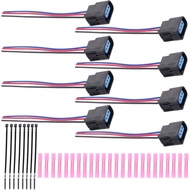 MOTOKU Set of 8 Ignition Coil Pack Connector Wire Harness Plug Adapter w/Tie and Heat shrinkable Tub