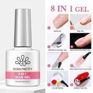 BORN PRETTY 10ml 8-in-1 Glue Gel Function Gel Nail Extension Gel 24pcs Fake Nails UV Lamp Nail Art G