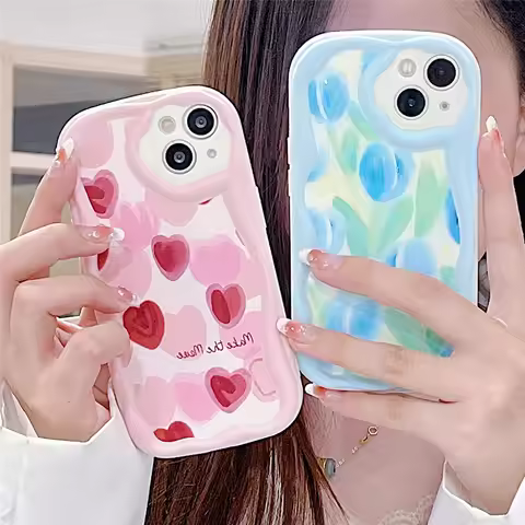 Case For Samsung S24 Ultra S23 S22 S21 Plus S24FE S23FE S21FE S20FE M34 F34 Flower Soft Silicone Wav