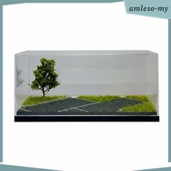 [AmlesoMY] 1/64 Scale Car Display Case Artificial Grass Miniature Car Display Case Space Efficient S