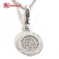 BVLGARI Gold K18 18K WG Bulgari Bulgari Logo Diamond Necklace