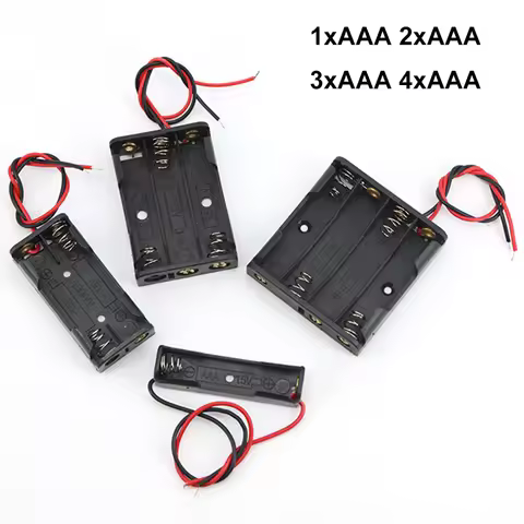 5PCS 1/2/3/4 Slot AAA Battery Case 1.5v 3v 4.5v 6v Box AAA Battery Holder Leads 1 2 3 4 Slot port 1x