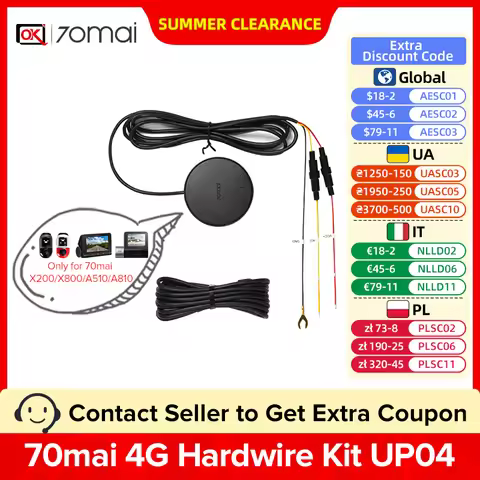 70mai 4G Hardwire Kit UP04 Only for 70mai Dash Cam Omni X200/X800 / 70mai 4K Dash Cam A810/A810S/A81