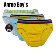 [ 3 PCS ] Agree Boys' CD 200 Mika Rubber Boxer | KIDS Underwear | Open Open Open