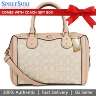 Coach Handbag In Gift Box Crossbody Bag Ivie Bennett Satchel In Sig Light Khaki Beechwood Nude Beige Nude # F38112