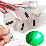 3Pcs 2Pin Type-C Female Socket Connector - Waterproof Data Transmission Socket - with LED Light - Fa