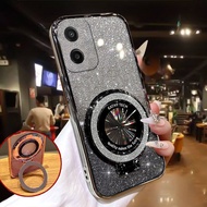 For Moto G06 Case Fashionable Frosted Silicone Soft Clear Dustproof Bracket Adsorb Holder for Motoro