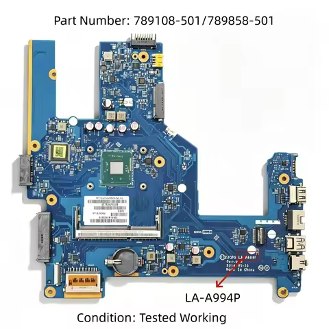 For HP 250 G3 15-R Laptop Mainboard ZS050 LA-A994P Rev2.0 789108-501 789858-501 N2920 1.86G DDR3 Mot