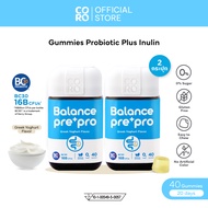 [2 กระปุก] CORO Gummies Probiotic Plus Inulin รส Greek Yoghurt 40 กัมมี่