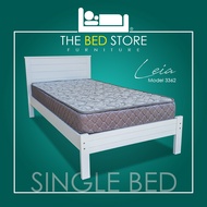 TBS LEIA - Single Bed Solid Wood / Katil Bujang Kayu Padu / White (3362 LEIA)