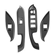 Carbon Fiber Window Glass Lift Button Switch Cover Trim ABS Window Glass Lift Button Switch Cover Trim Sticker ABS Carbon Fiber Door Armrest RHD for Toyota Voxy 2022