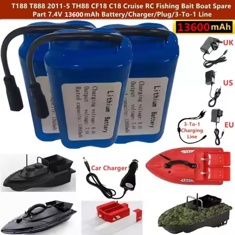 T888 2011-5 TH88 CF18 C18 Smart Cruise RC Fishing Bait Boat Spare Parts 7.4V 12000mAh Battery/Boat C