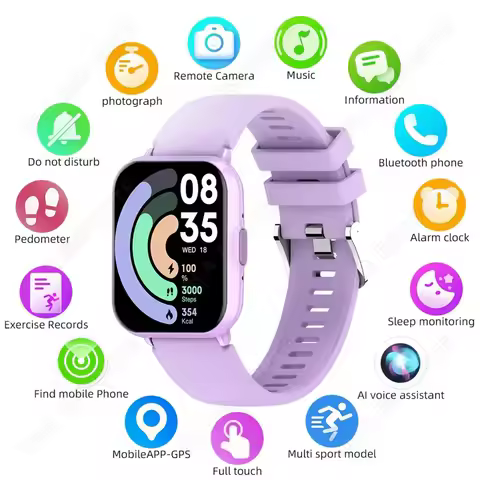 2026 New Smart Watch Men Women 100+ Sports Mode Full Touch HD Display Screen Bluetooth Calling Water