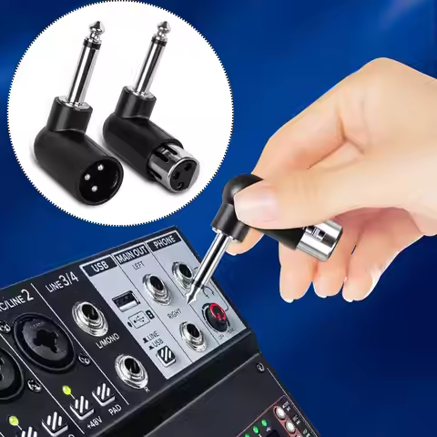 3 Pin XLR Female Male to 1/4"/6.35 mm Professional Angle Adapter Converter Plug and Play for Studio 