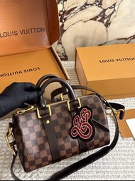 🎉Louis Vuitton keepall 25 Nigo 帆布單肩手提包 男款 棕色