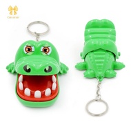 [Chuffed-t] Funny Biting Hand Crocodile Mouth Keychain Cartoon Animal Press Teeth Bite Fingers Trick