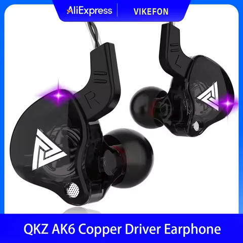 VIKEFON QKZ AK6 In Ear Earphone 6 Dynamic Driver Unit Headphone With Mic Stereo Sports HIFI Subwoofe