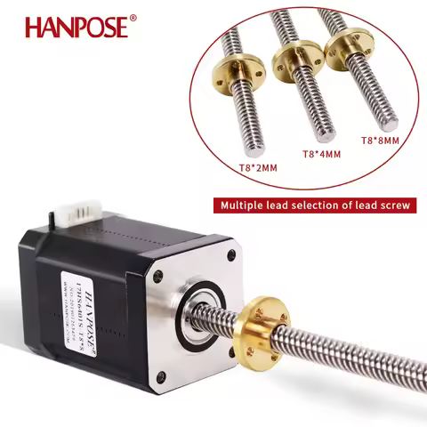 Nema17 stepper motor 1.8A 52N.CM 17HS8401S-T8 310MM with Copper nut lead 2/4/8mm for 3D printer 40/4