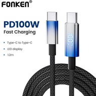 Fonken 100W Type C Cable Fast Charging Digital Display Charging Type C to IOS Charging Cable