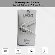 3H Pemutus Litar Isolator Kalis Cuaca 3 Pole [20A/35A/63A] Outdoor Weatherproof Isolator Switch