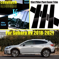 8Pcs Glossy Black Car Door Window Center BC Pillar Posts Trim Cover Not Just Sticker PC Material Mirror Effect For Subaru XV 2018-2021