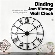 Dinding Jam Clock Metal Minimalist Roman 40Cm/50Cm/60Cm Wall Decoration Vintage Iron