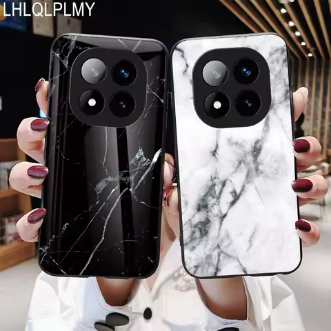 Marbling Tempered Glass Phone Case For Xiaomi 14T F7 Ultra Poco M6 F6 X7 C75 M6 Redmi Note 14 Pro Pl