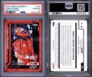 2025 Topps Chrome F1 Card #124 Carlos Sainz Red Raywave /5 PSA 10 POP 1 Colour Match #Formula 1 #Scu