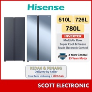 [FREE SHIPPING] Hisense 510l  726L 780L Inverter Side-by-Side Refrigerator