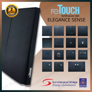 [MATTE BLACK] reTouch Elegance Sense Wall Switch Socket Plug 1/2/3/4Gang 20A Doorbell Autogate 13A Multiple USB 15A TV Tel Astro Outlet SIRIM