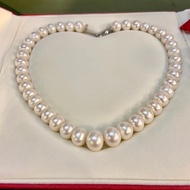 AAA+++ 12-14mm Classic Huge Large Big Nice Natural Beads Seawater  Round White Real Pearl Necklace G