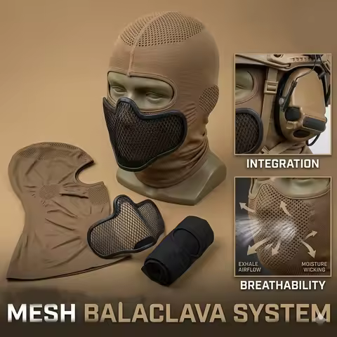 Tactical Venom Balaclava V1 Breathable Full Face Mask with Steel Mesh Protection Airsoft Paintball C